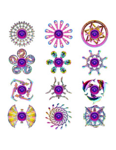 Paquete de 12 Spinners de Metal Aleado Lerifer - Juguetes Sensoriales