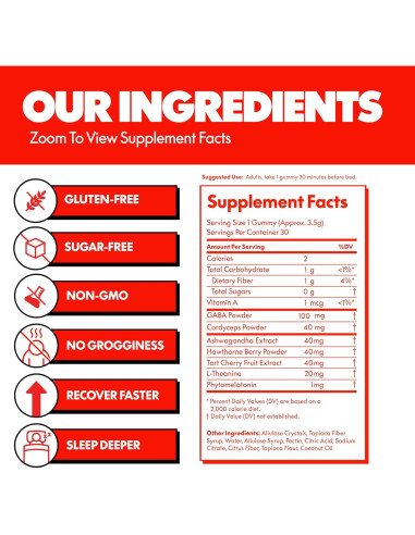 Gomitas para Dormir NOKT - Cereza Ácida Veganas 30 Unidades