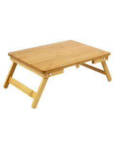 Mesa de Laptop Plegable WKWKER de Bambú Natural 40x32 cm