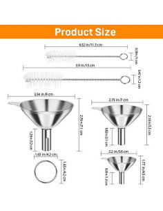 Juego de 3 Embudos de Acero Inoxidable YGDZ para Cocina 2