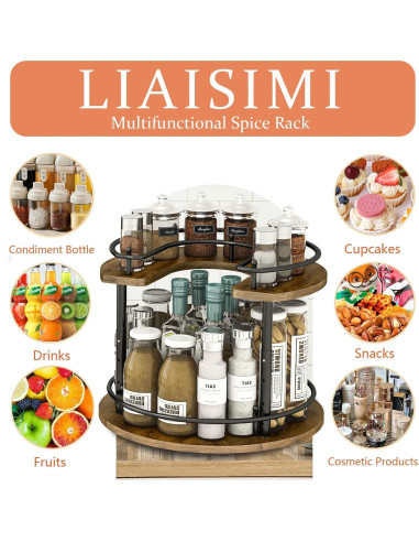 Organizador Lazy Susan 2 Niveles LIAISIMI 30.5 cm Madera