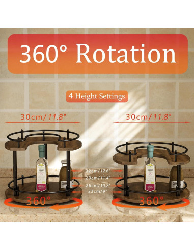 Organizador Lazy Susan 2 Niveles LIAISIMI 30.5 cm Madera