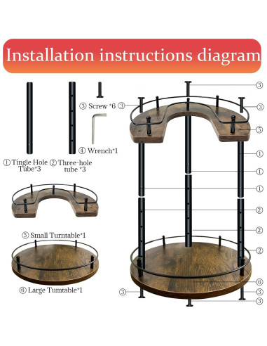 Organizador Lazy Susan 2 Niveles LIAISIMI 30.5 cm Madera