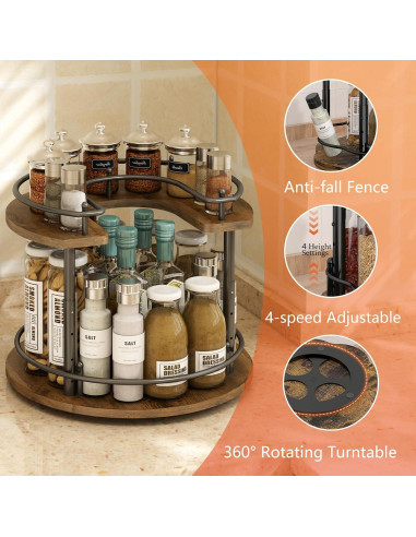 Organizador Lazy Susan 2 Niveles LIAISIMI 30.5 cm Madera