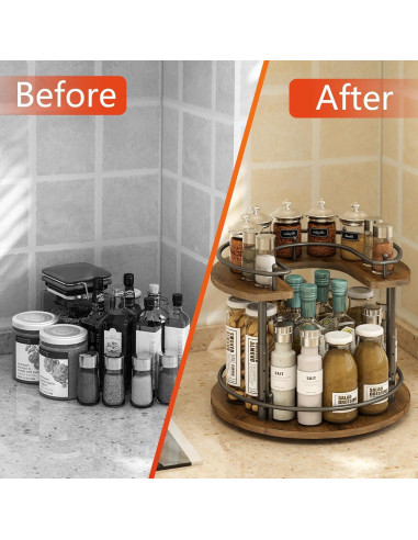 Organizador Lazy Susan 2 Niveles LIAISIMI 30.5 cm Madera