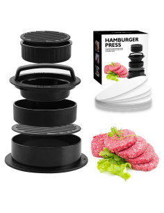 Prensa de Hamburguesas Komost 3 en 1 Antiadherente 340g