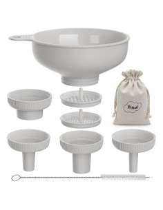 Juego de Embudos de Plástico Pisol con 5 Picos y 2 Coladores