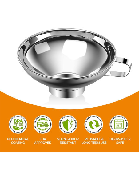 Embudo de Acero Inoxidable Pisol para Tarros Mason 5.28 cm