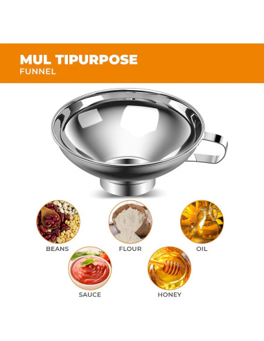 Embudo de Acero Inoxidable Pisol para Tarros Mason 5.28 cm