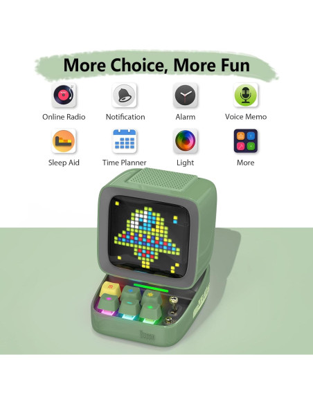 Divoom Ditoo Altavoz LED Bluetooth Retro 10W Verde
