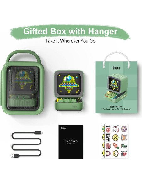 Divoom Ditoo Altavoz LED Bluetooth Retro 10W Verde