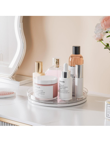 Organizador Lazy Susan LAMU 3 Piezas Giratorio Claro 29cm y 22.9cm