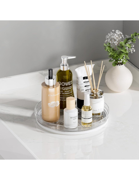 Organizador Lazy Susan LAMU 3 Piezas Giratorio Claro 29cm y 22.9cm