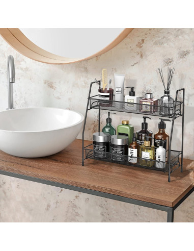 Organizador de especias SPISPI negro 2 estantes 36x14x32 cm