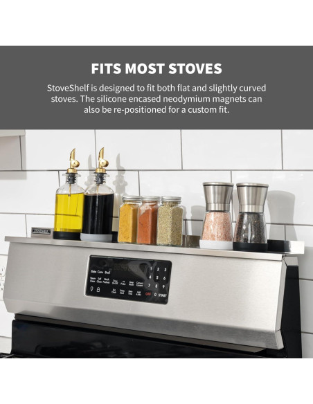Estante Magnético de Acero Inoxidable StoveShelf 76 cm Estante Magnético de Acero Inoxidable StoveShelf 76 cm