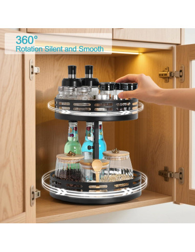 Organizador Lazy Susan Dhmkfly 2 Niveles Ajustables 27,94 cm