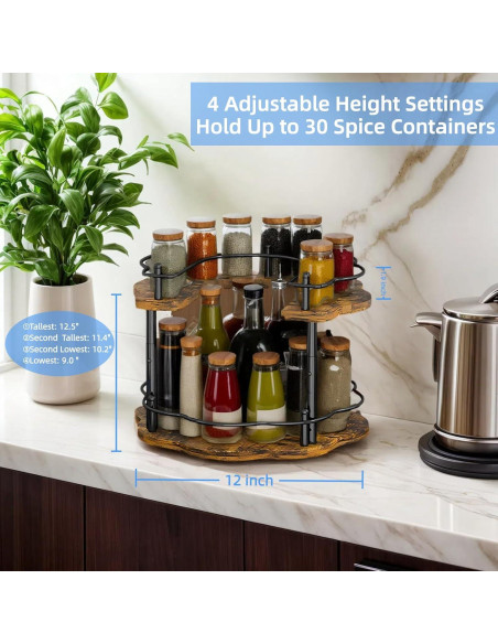 Organizador giratorio de madera 2 niveles Genérico 30,48 cm Organizador giratorio de madera 2 niveles Genérico 30,48 cm