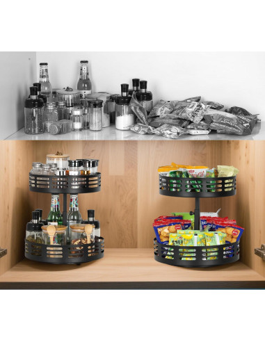 Organizador Lazy Susan Dhmkfly 2 Niveles Ajustables 27,94 cm