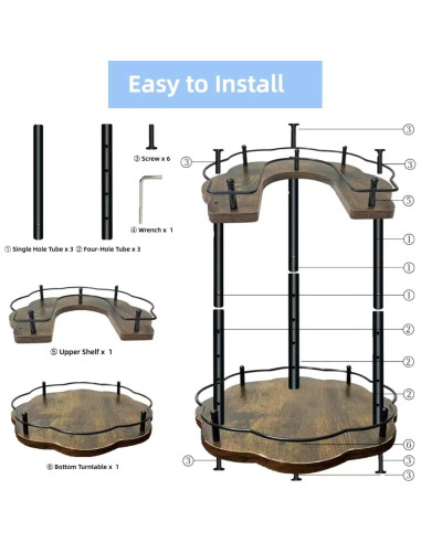 Organizador giratorio de madera 2 niveles Genérico 30,48 cm