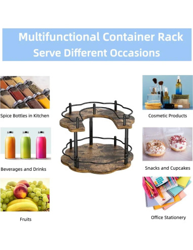 Organizador giratorio de madera 2 niveles Genérico 30,48 cm