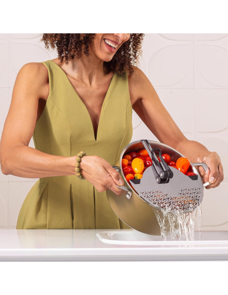 Colador de Pasta Verreaux Suizo Acero Inoxidable Clip-On 25 cm