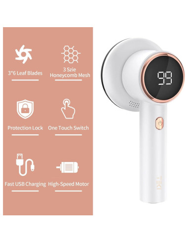 Quitapelusas eléctrico TEKI 6 cuchillas recargable USB