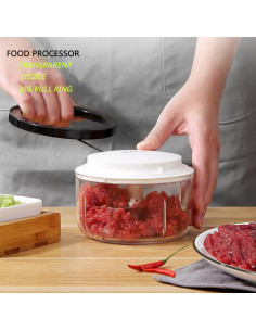 Picador de Alimentos Manual ZWCEGND 550ml Acero Inoxidable 2