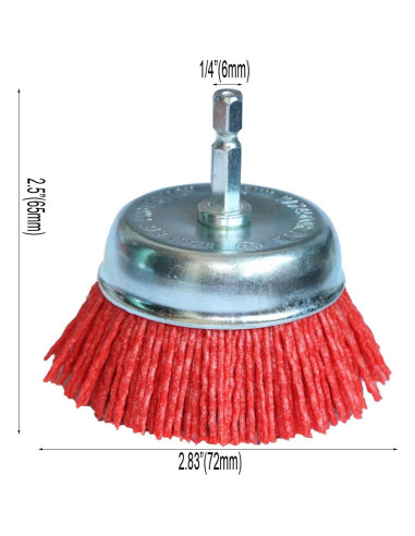 3 Piezas Cepillos de Copa Nylon FPPO 80 120 320 para Taladro