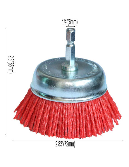 3 Piezas Cepillos de Copa Nylon FPPO 80 120 320 para Taladro