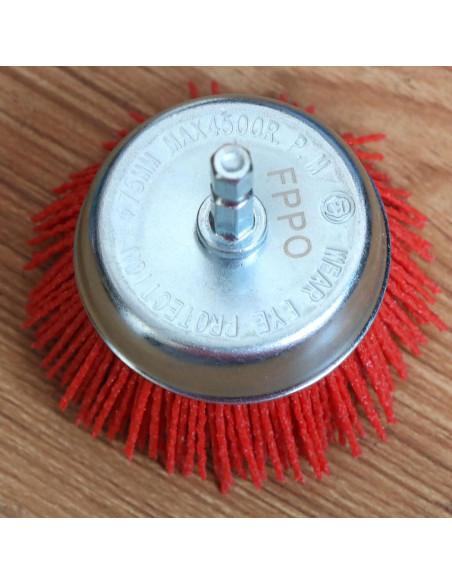 3 Piezas Cepillos de Copa Nylon FPPO 80 120 320 para Taladro