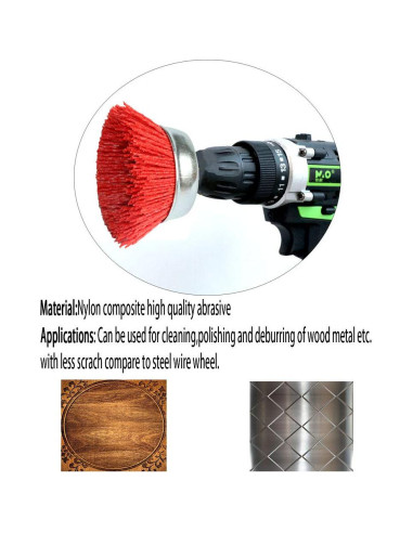 3 Piezas Cepillos de Copa Nylon FPPO 80 120 320 para Taladro