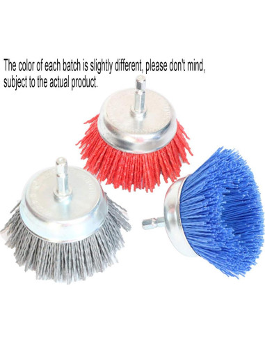 3 Piezas Cepillos de Copa Nylon FPPO 80 120 320 para Taladro
