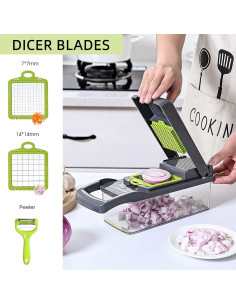 Cortador de Verduras Manual QDGMXIV 16 en 1 con 7 Cuchillas 2