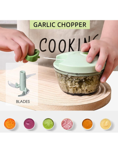 Cortador de Verduras Manual QDGMXIV 16 en 1 con 7 Cuchillas