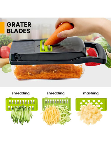 Cortador de Verduras Welsteepse 10 en 1 Gris Multifuncional