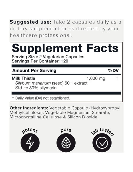 Cardo Mariano Toniiq 240 Cápsulas 1000mg 80% Silymarina Cardo Mariano Toniiq 240 Cápsulas 1000mg 80% Silymarina