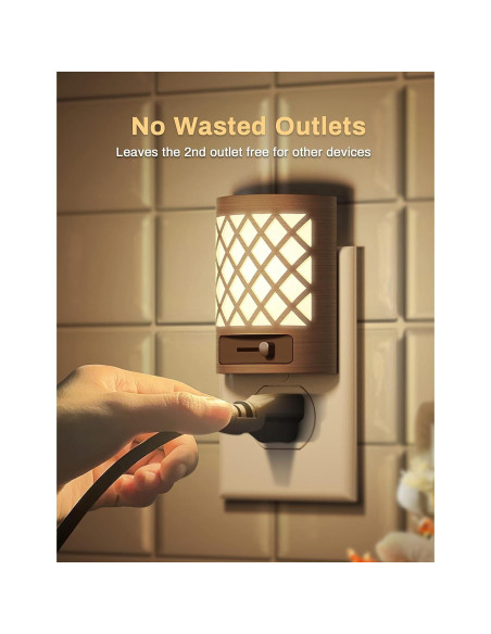 Luz Nocturna LED DORESshop 2 Paquetes Sensor Crepúsculo Luz Nocturna LED DORESshop 2 Paquetes Sensor Crepúsculo