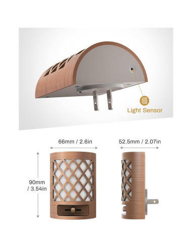 Luz Nocturna LED DORESshop 2 Paquetes Sensor Crepúsculo