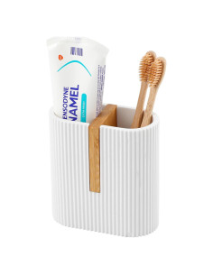 Soporte para Cepillos de Dientes rejomiik Blanco Mate 2 Compartimentos
