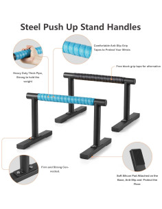 Barras Parallettes Purife de Acero Negro para Flexiones 2