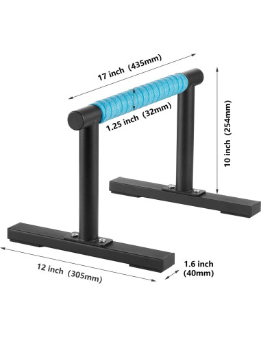 Barras Parallettes Purife de Acero Negro para Flexiones