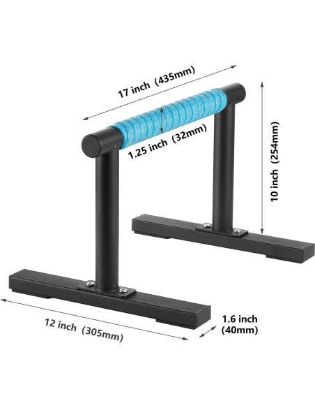 Barras Parallettes Purife de Acero Negro para Flexiones