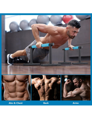 Barras Parallettes Purife de Acero Negro para Flexiones