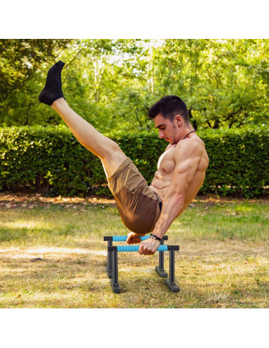 Barras Parallettes Purife de Acero Negro para Flexiones