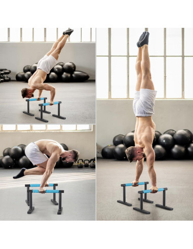 Barras Parallettes Purife de Acero Negro para Flexiones