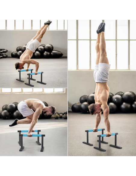 Barras Parallettes Purife de Acero Negro para Flexiones