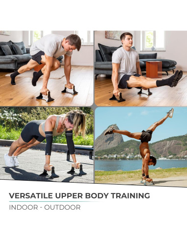 Parallettes PULLUP & DIP de Madera y Acero - 200 kg