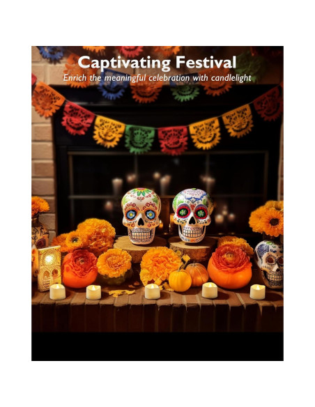 Homemory 24 Velas LED Sin Llama Brillo Cálido 3,81cm