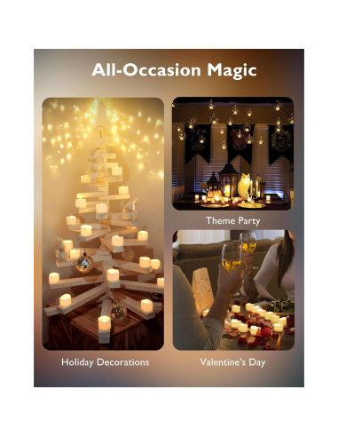 Homemory 24 Velas LED Sin Llama Brillo Cálido 3,81cm