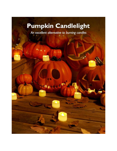 Homemory 24 Velas LED Sin Llama Brillo Cálido 3,81cm